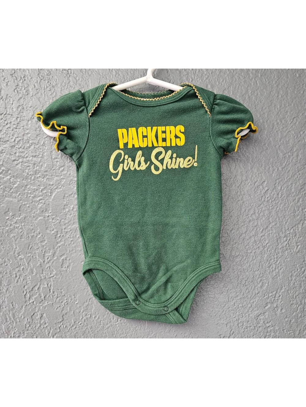 Girls NFL Football Green Bay Packers Baby Bodysuit Size 0-3 Months Girls Shine